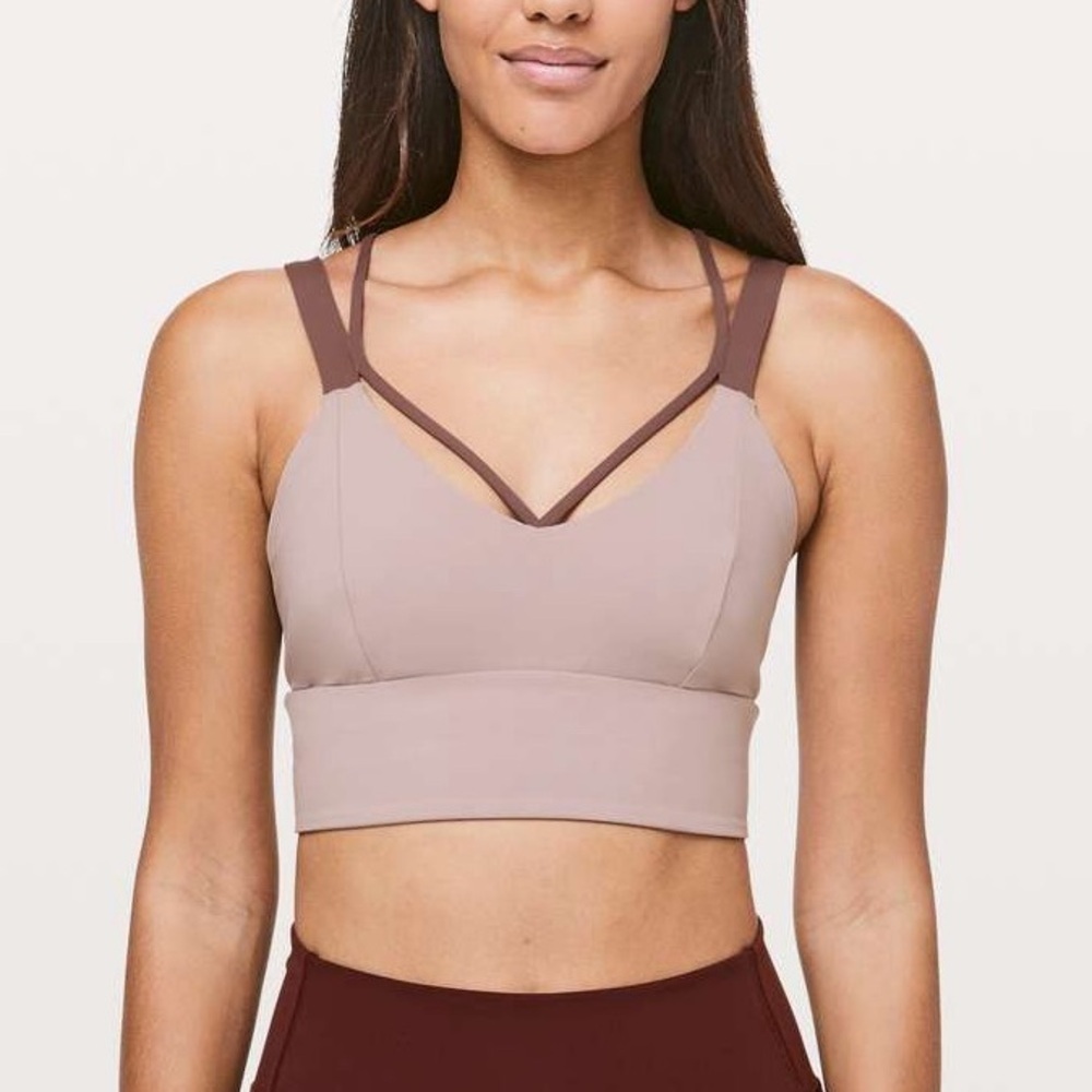 Lululemon Pushing Limits Bra Smoky Blush / Antique Bark Size 6